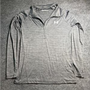 Under Armour HeatGear Gray 1/4 Zip Pullover‎ Women’s Large Loose Fit